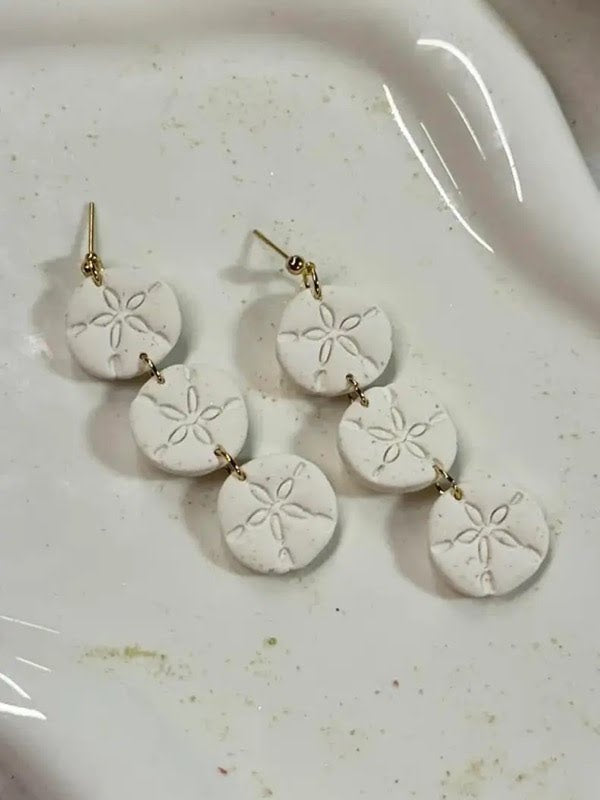 Sand Dollar Trio | Polymer Clay Earrings
