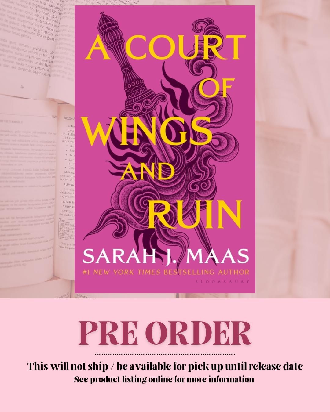 A Court Of Wings And Ruin by Sarah J. Maas (Hardcover) (ACOTAR: Book 3) *PREORDER*