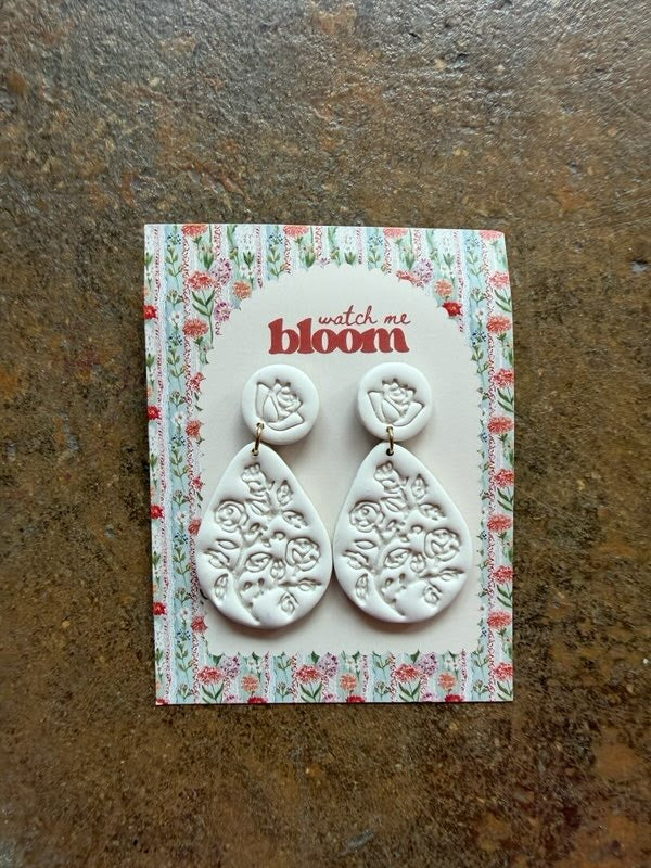Pressed Roses | Polymer Clay Earrings