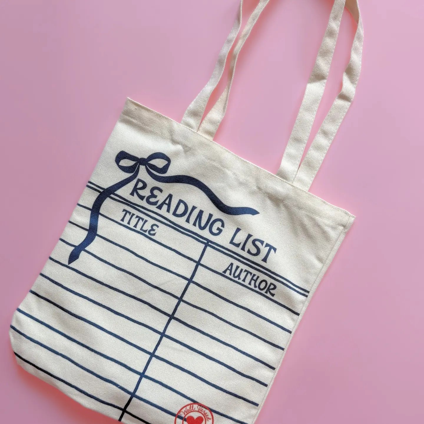 Bookish Canvas Totes | Reading List | Library Card