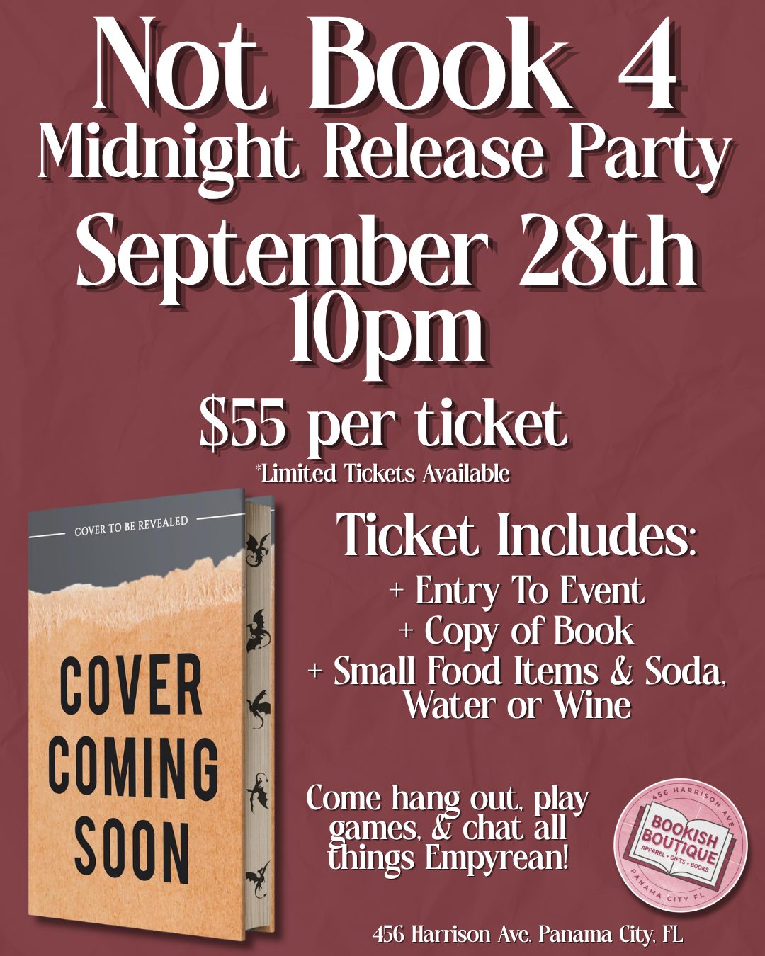 Midnight Release Party: Untitled Empyrean (Not Book Four) by Rebecca Yarros TICKET