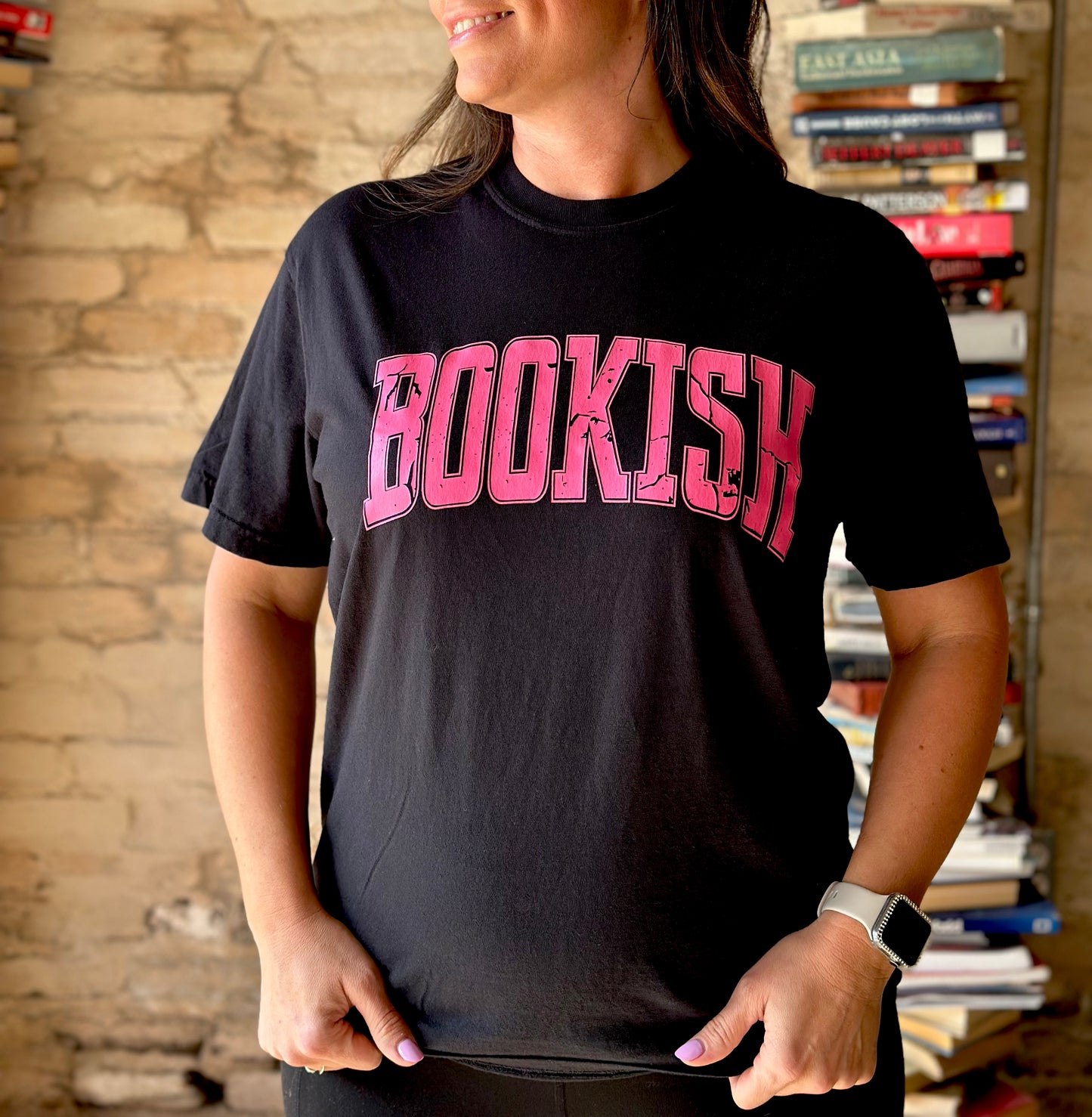 Bookish Black + Pink T Shirt
