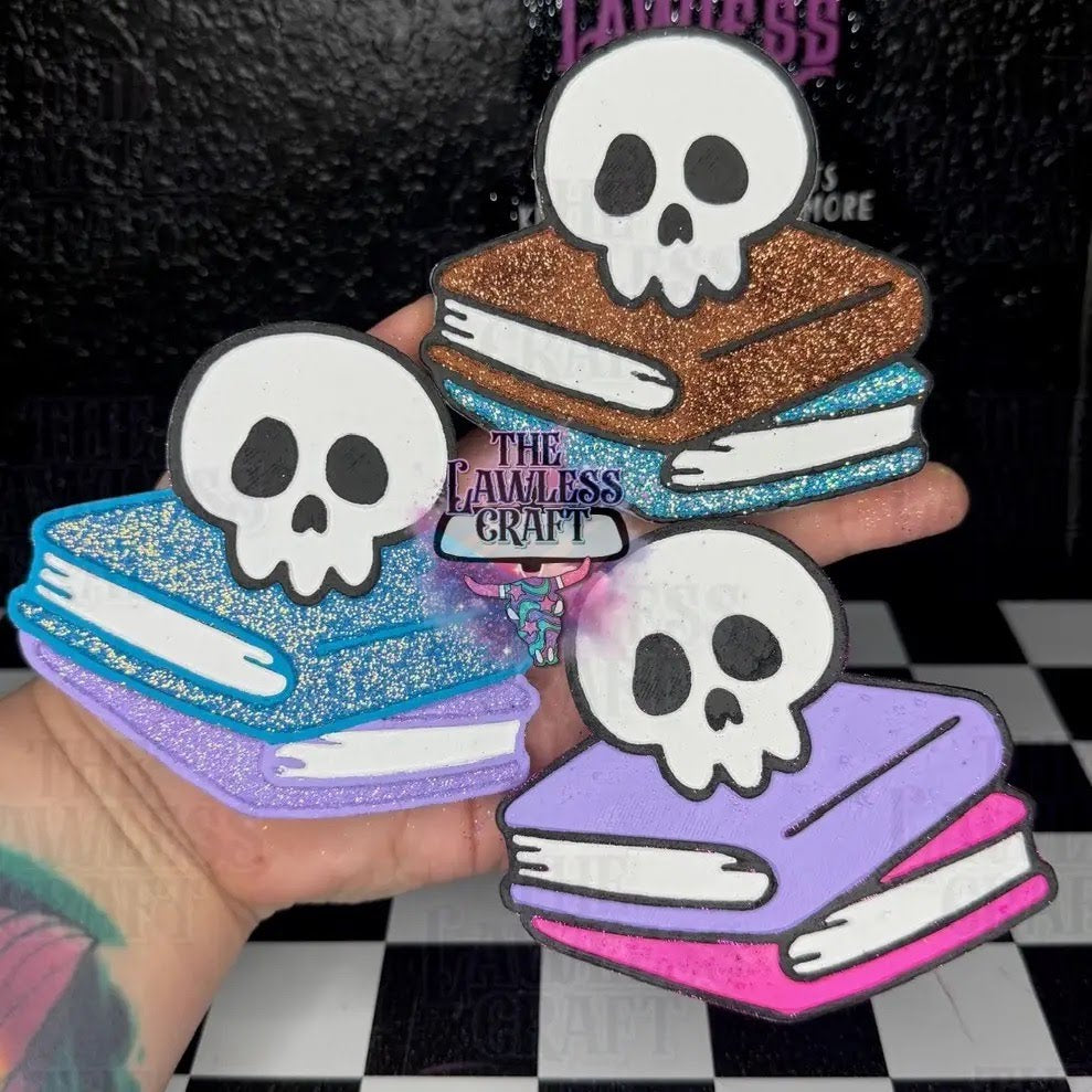 Skull Book Stack | Bookish Car Freshie