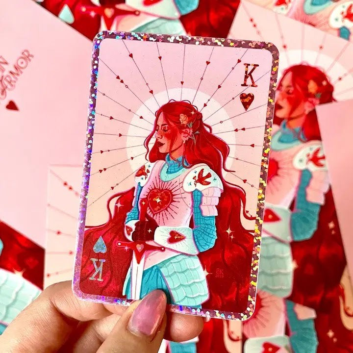 Knight of Hearts | Glitter Sticker