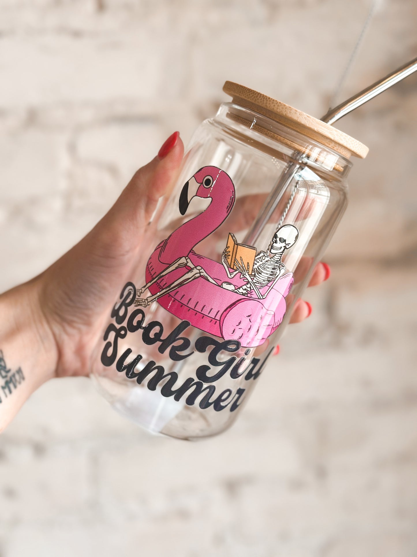 Book Girl Summer Glass Tumbler