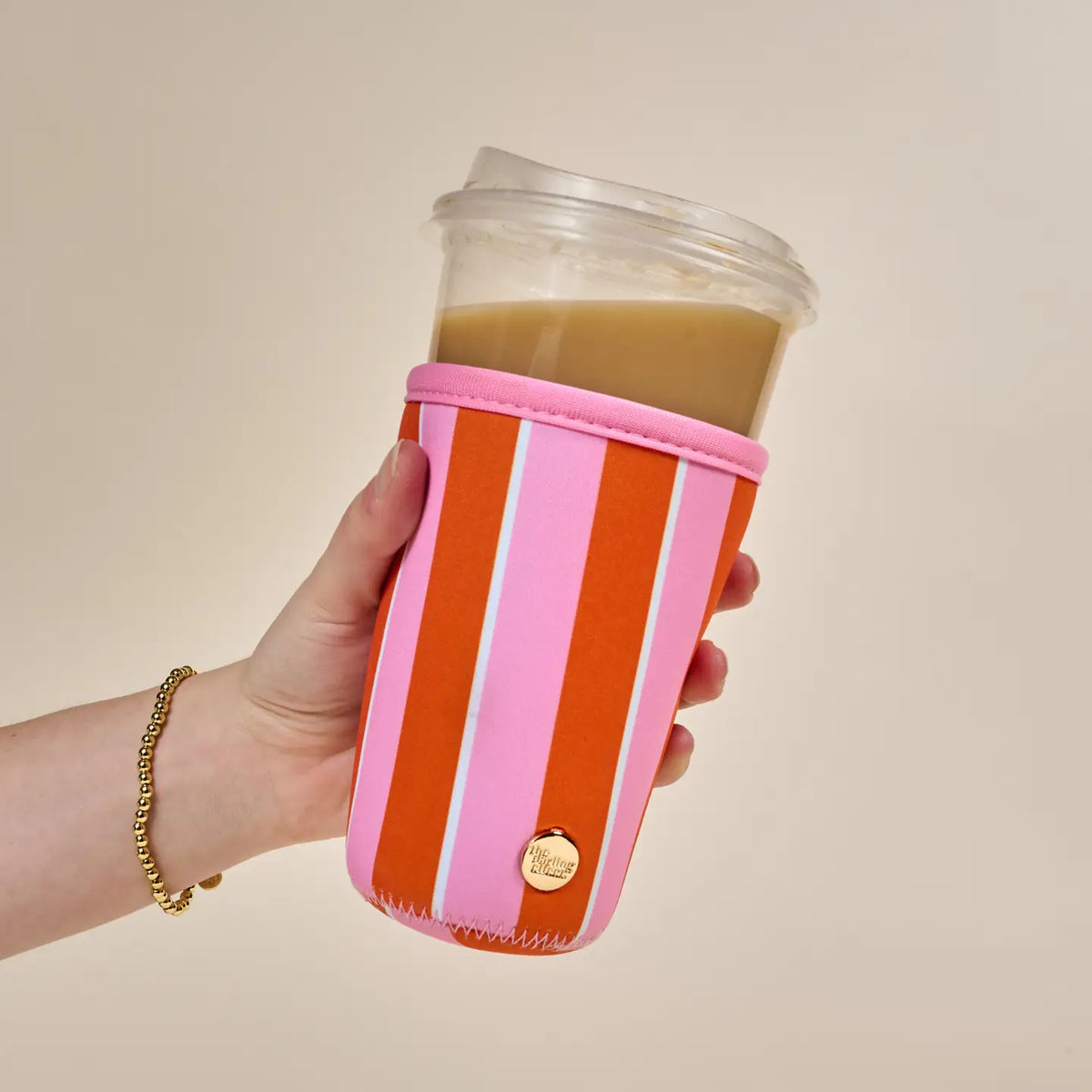 Sip Savvy Drink Sleeve–Large–Sicily Stripes Pink
