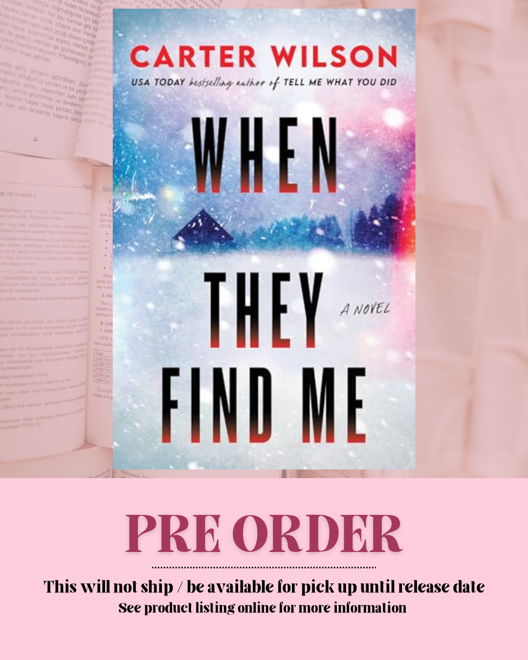 When They Find Me by Carter Wilson *PREORDER*