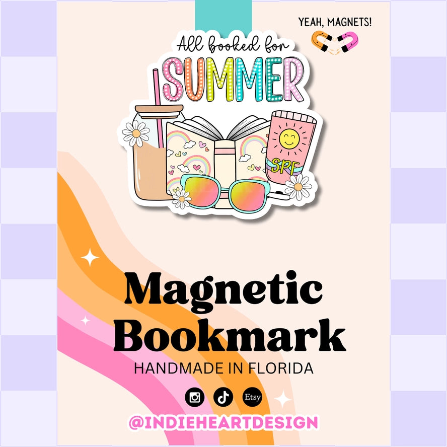 All Booked For Summer Magnetic Bookmark