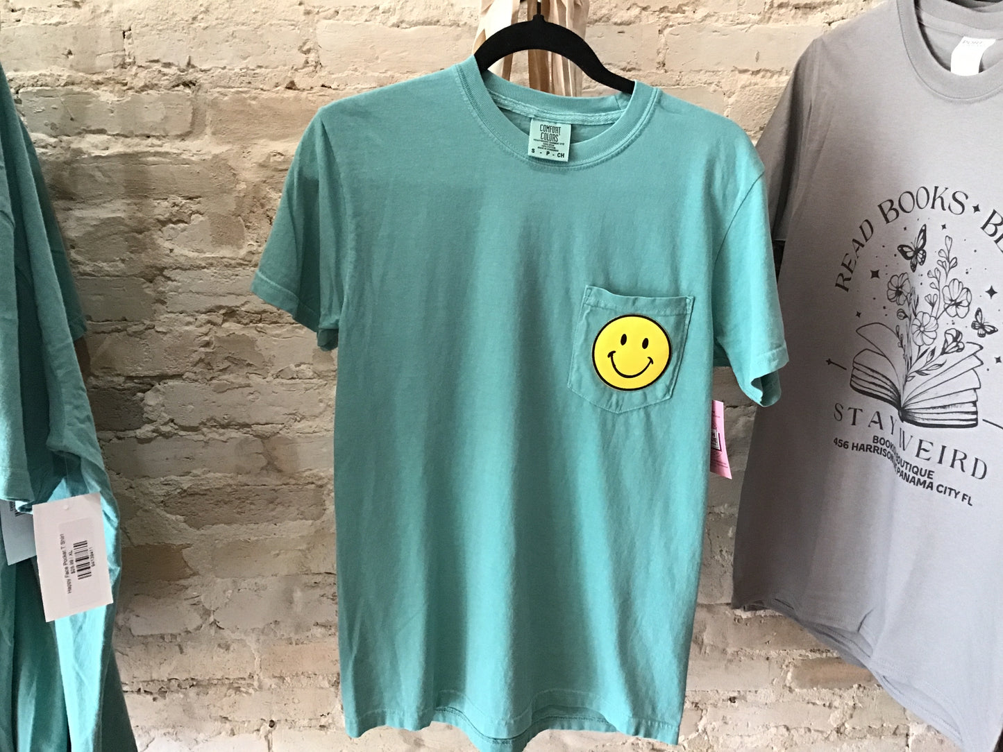 Happy Face Pocket T Shirt