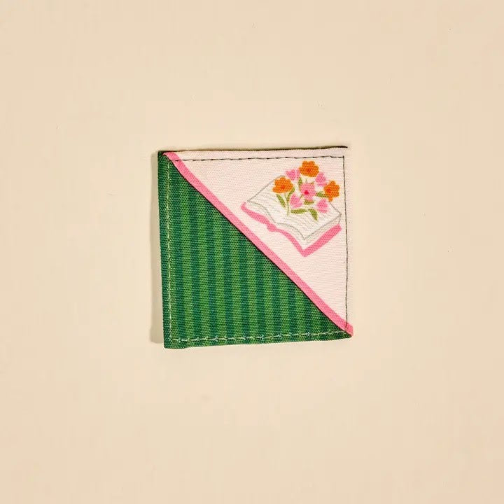 Corner Keeper Fabric Bookmark– Petals & Pages