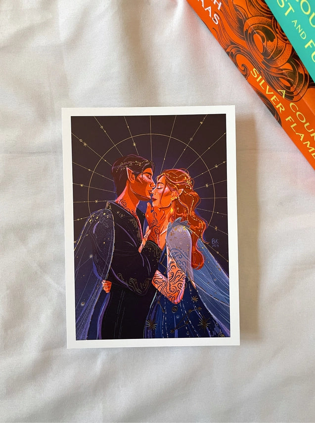 Feyre & Rhysand Gold Foil Print