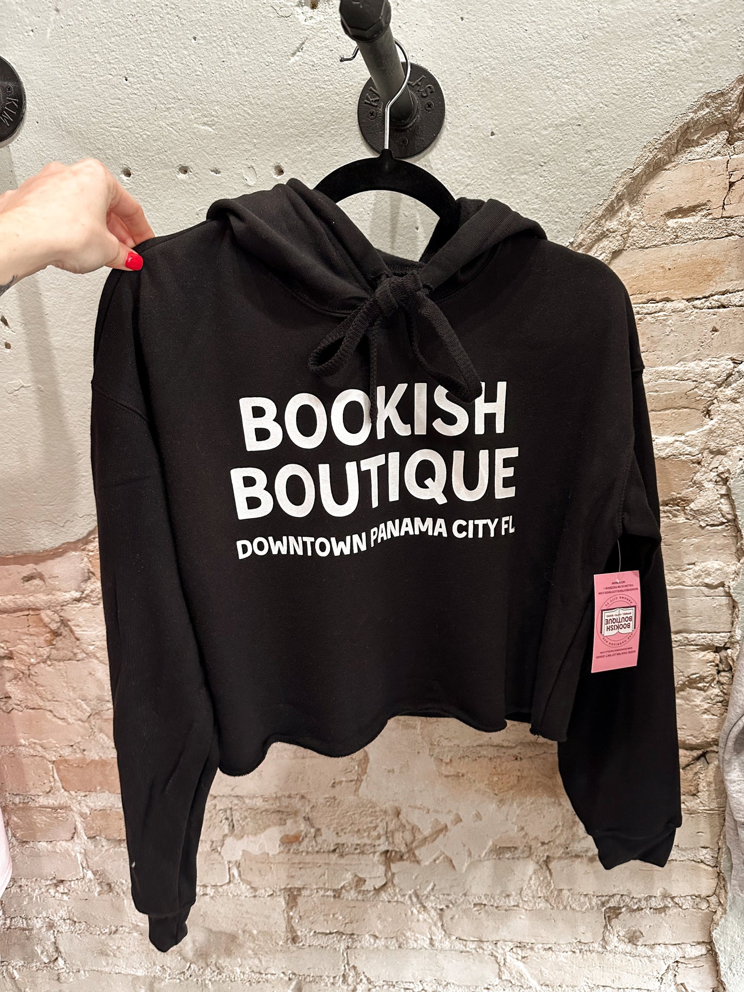 Bookish Black Cropped Hoodie