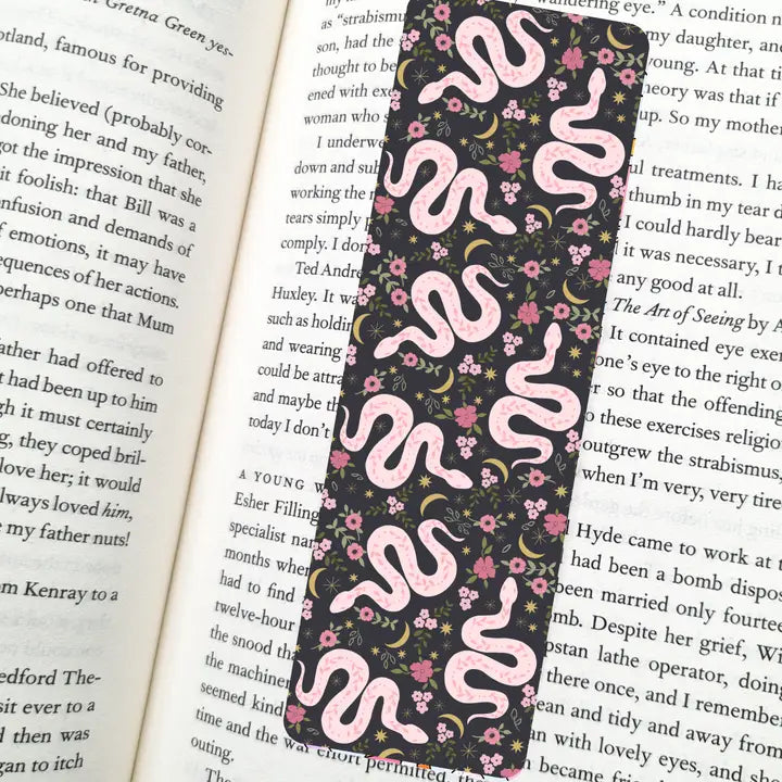 Pink Boho Snakes Bookmark