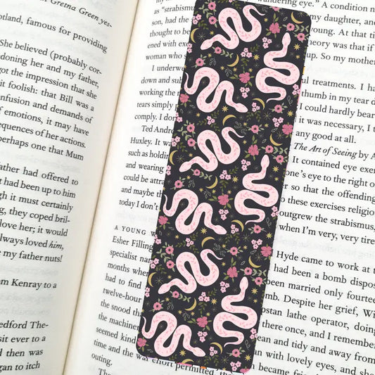 Pink Boho Snakes Bookmark