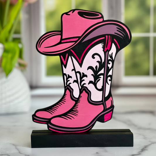 Pink Cowgirl Boot Décor