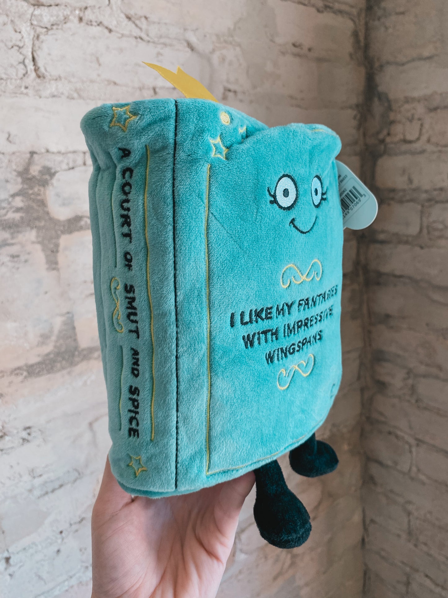 “I Like My Fantasies With Impressive Wingspans” book plushie