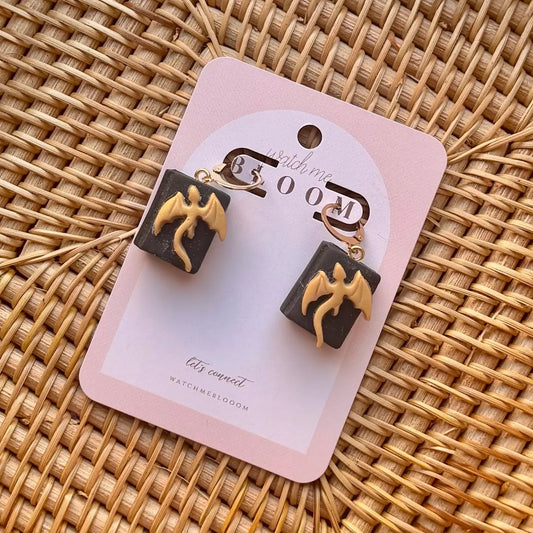 Fantasy Book Inspired Dragon Book Dangles | Polymer Clay