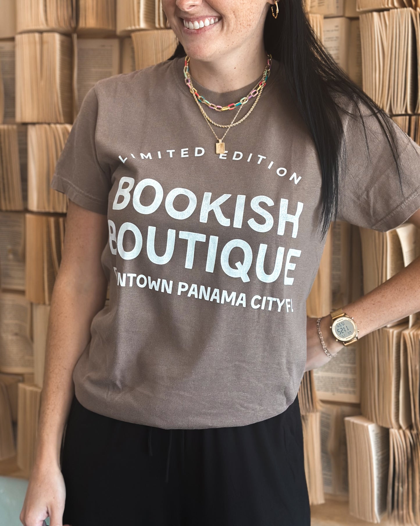 Limited Edition Bookish Boutique T Shirt Espresso