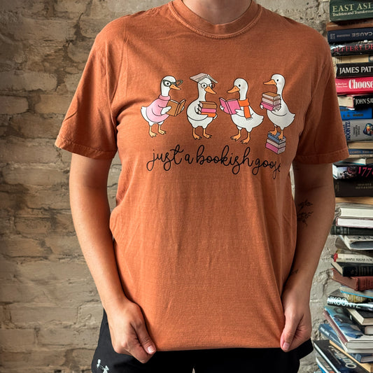 Just a Bookish Goose T Shirt