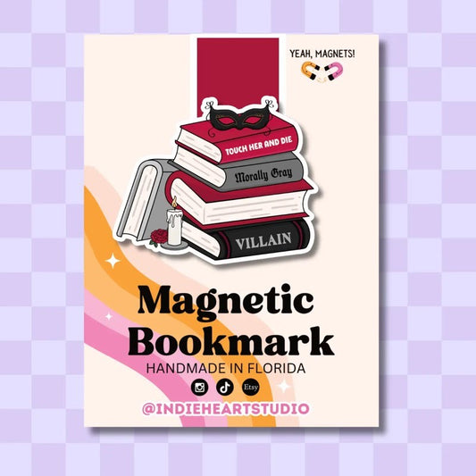 Morally Grey Book Stack Magnetic Bookmark