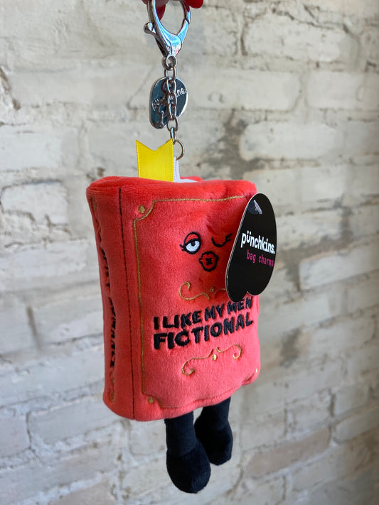 “I Like My Men Fictional” plushie keychain