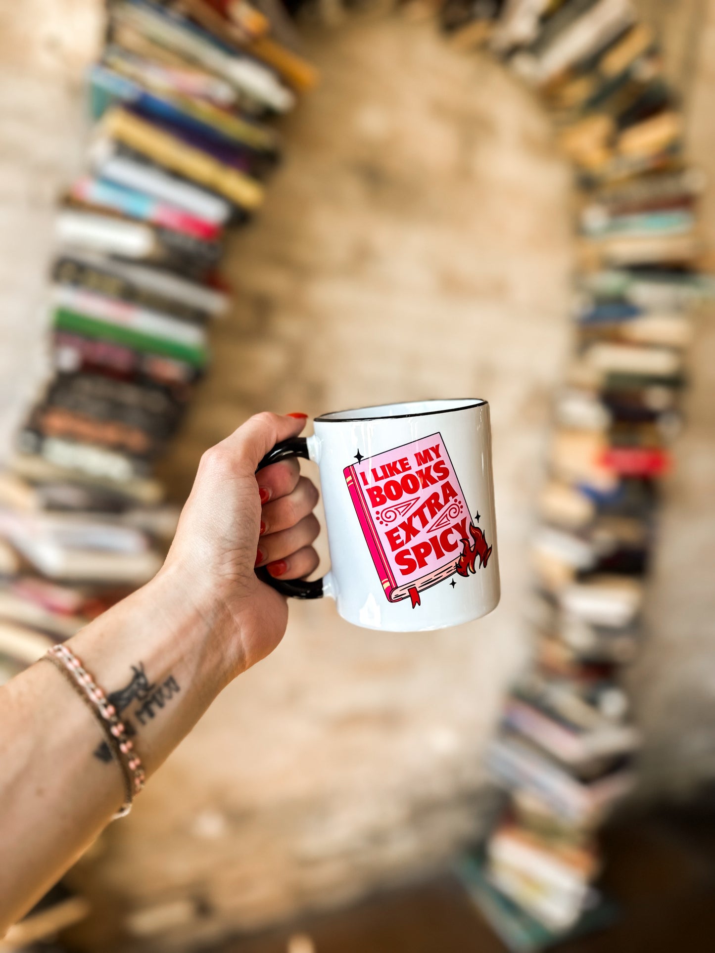 I like my books extra spicy Coffee Mug