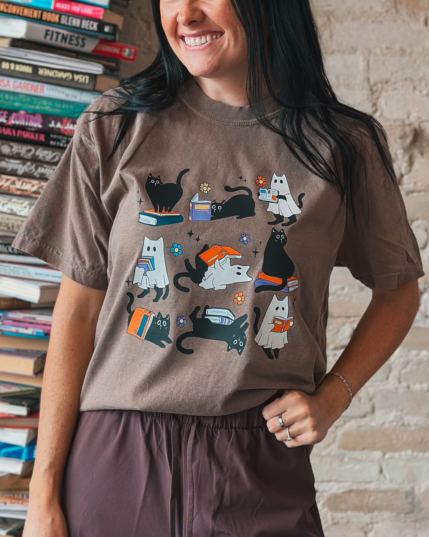Cats and Books T Shirt