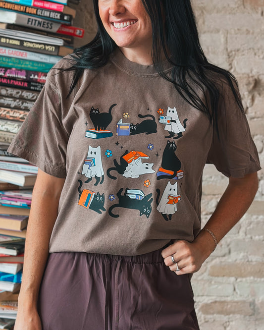 Cats and Books T Shirt