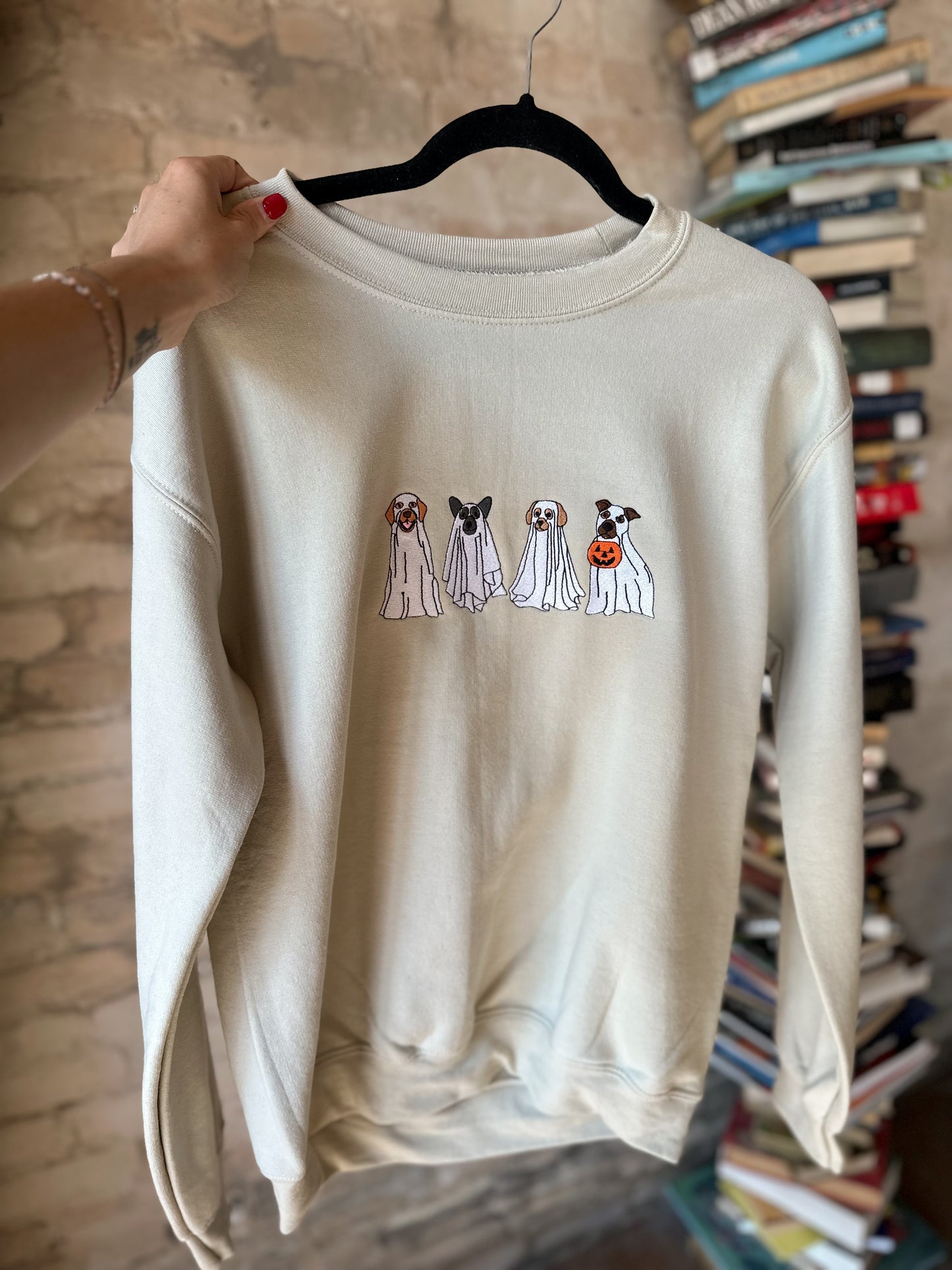 Spooky Dog Embroidered Sweatshirt