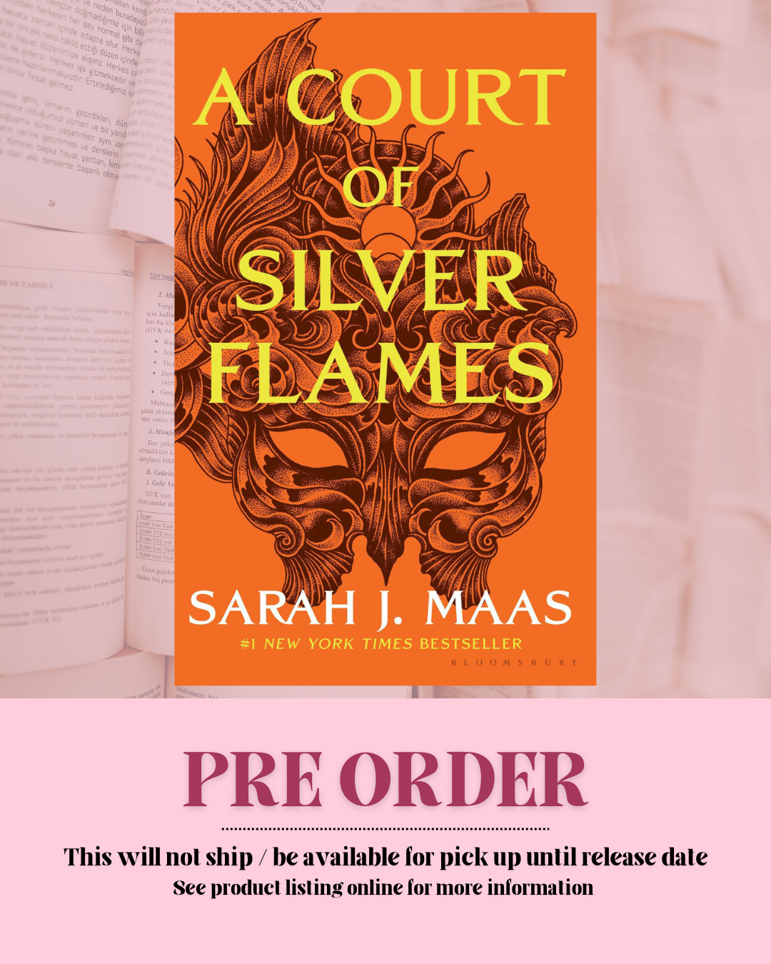 A Court Of Silver Flames by Sarah J. Maas (Hardcover) (ACOTAR: Book 5) *PREORDER*