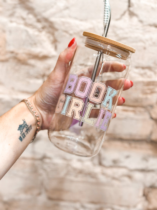 Book Girlie Glass Tumbler