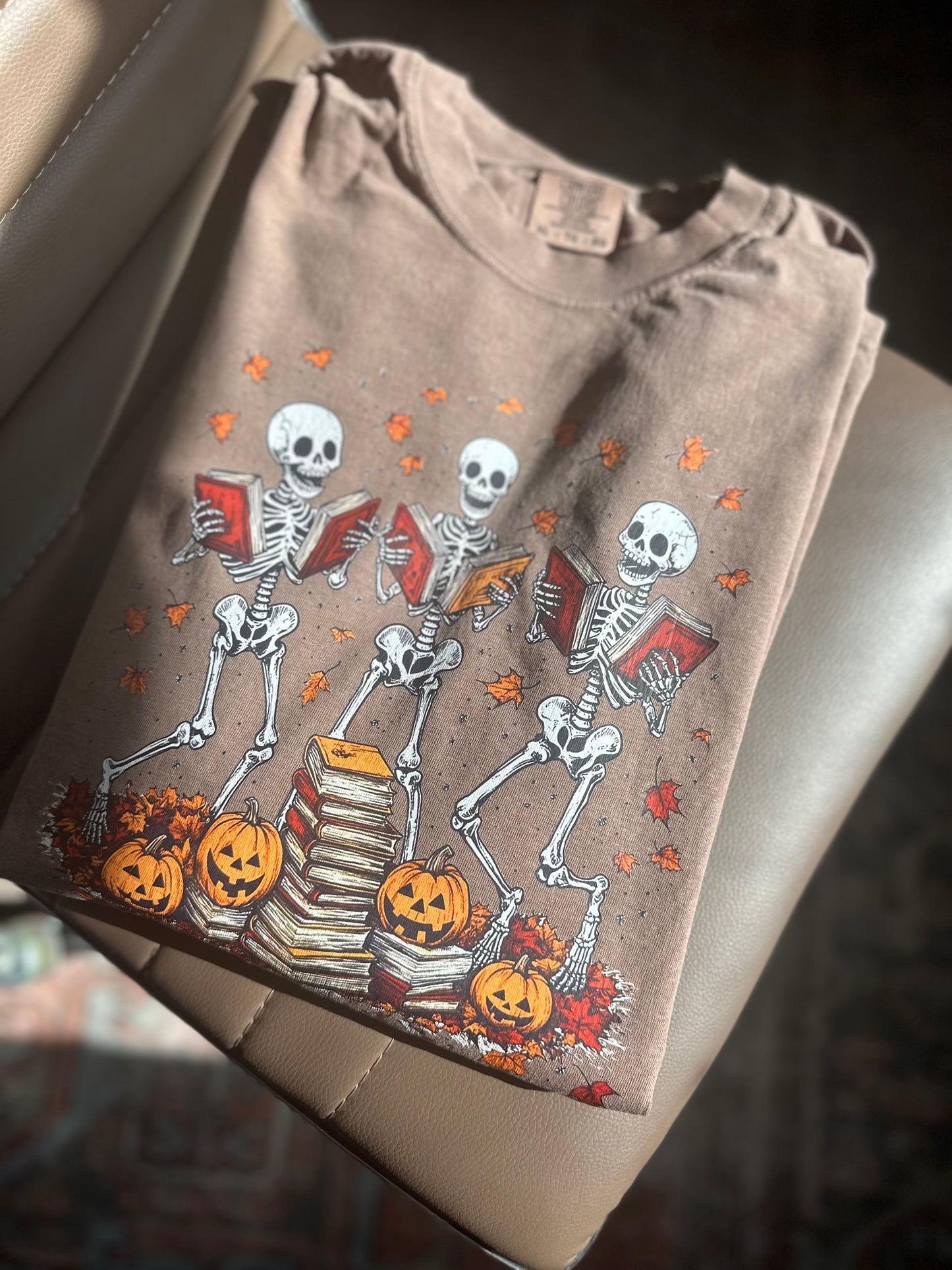 Skeleton Reading Books T Shirt