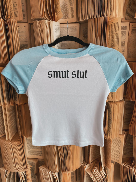 Smut Slut Baby Tee Blue