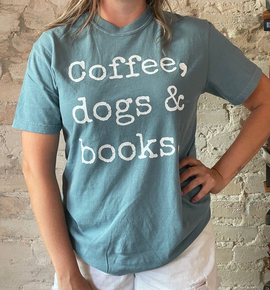 Coffee Dogs Books T Shirt