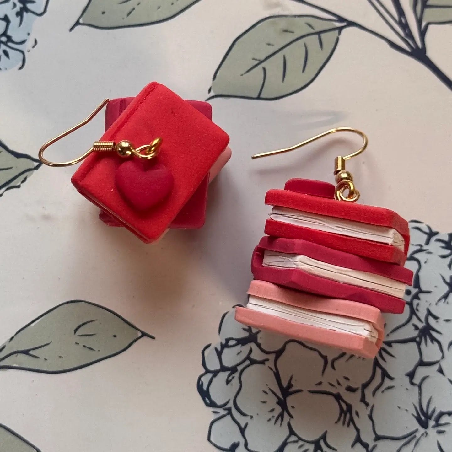 Valentines Book Stack | Polymer Clay Earrings