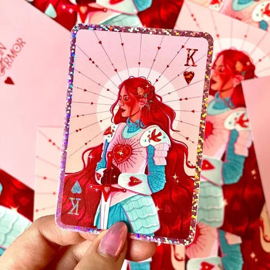 Knight of Hearts | Glitter Sticker