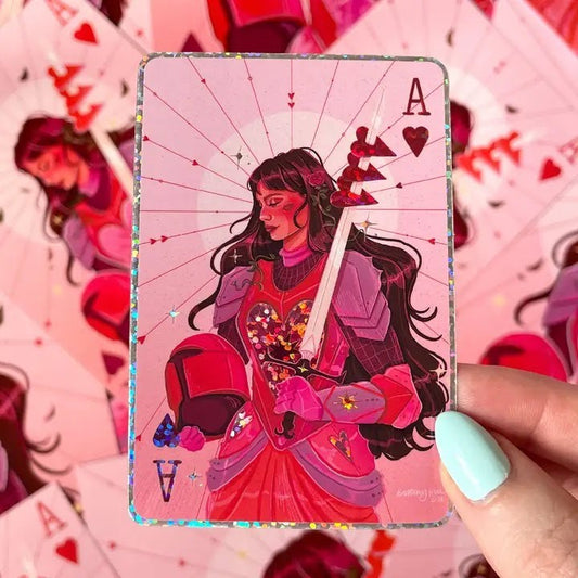 Ace of Hearts | Glitter Sticker