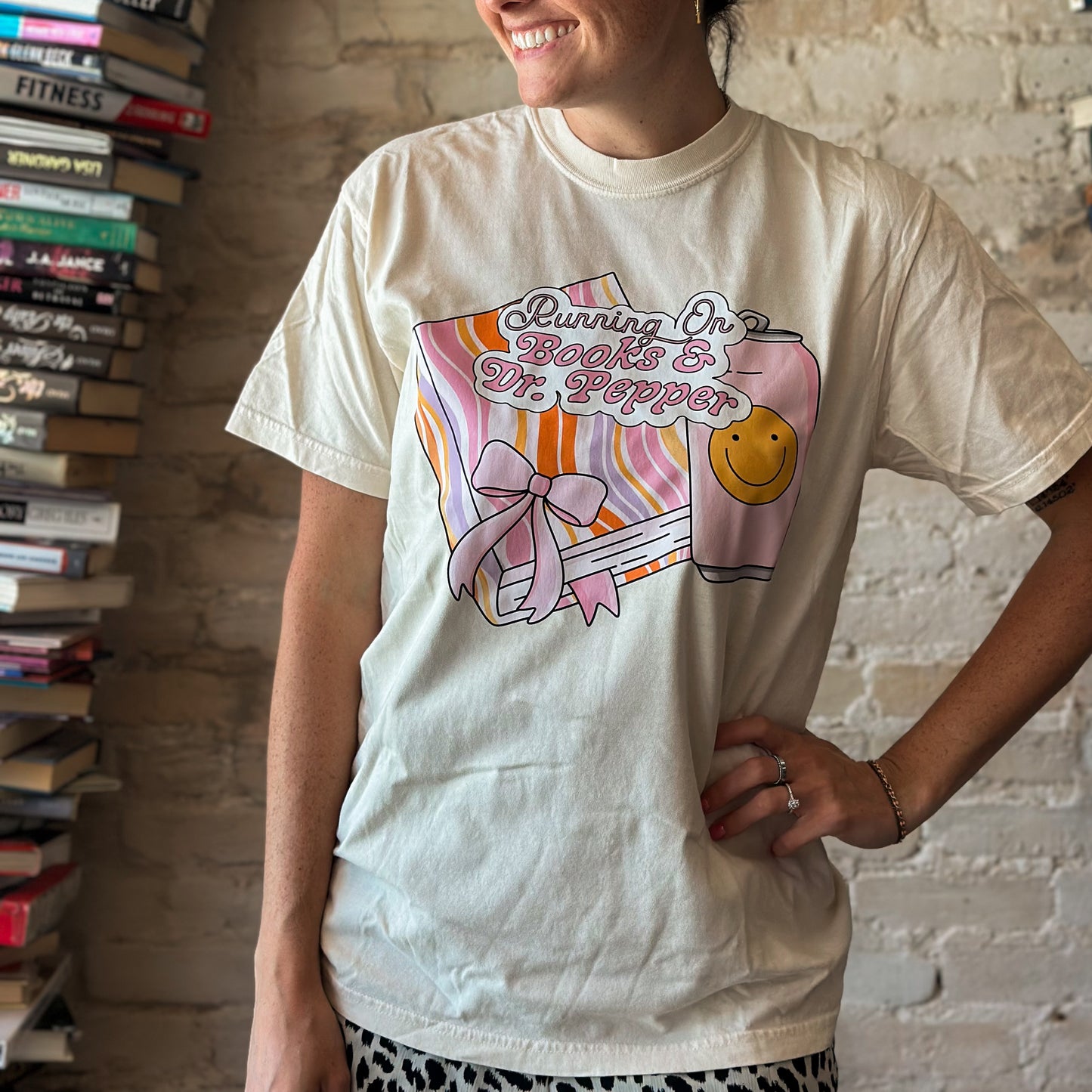Running on Books & Dr Pepper T Shirt