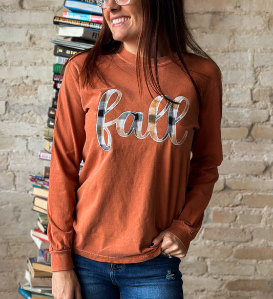 Fall Embroidered Long Sleeve T Shirt