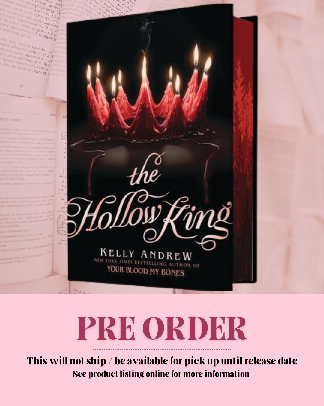 Hollow King by Kelly Andrew (Deluxe Hardcover) (The Gravewood: Book 2) *PREORDER*