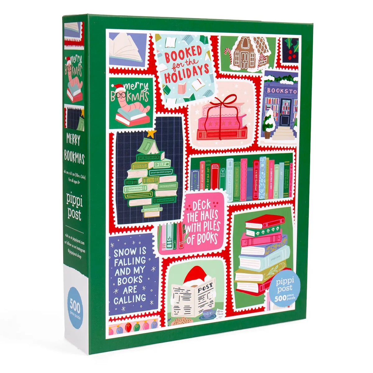 Merry Bookmas Stamps - 500 Piece Christmas Jigsaw Puzzle