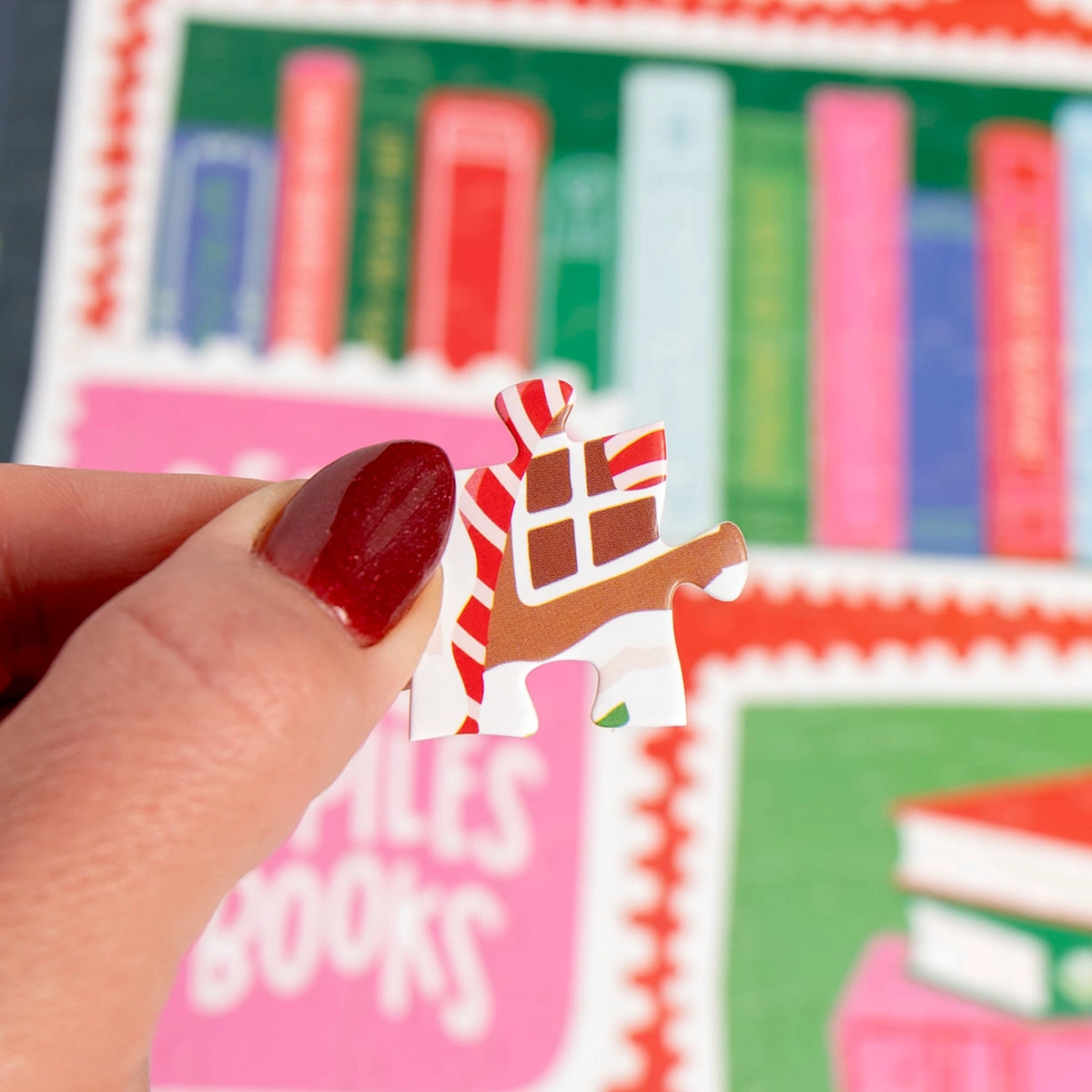 Merry Bookmas Stamps - 500 Piece Christmas Jigsaw Puzzle