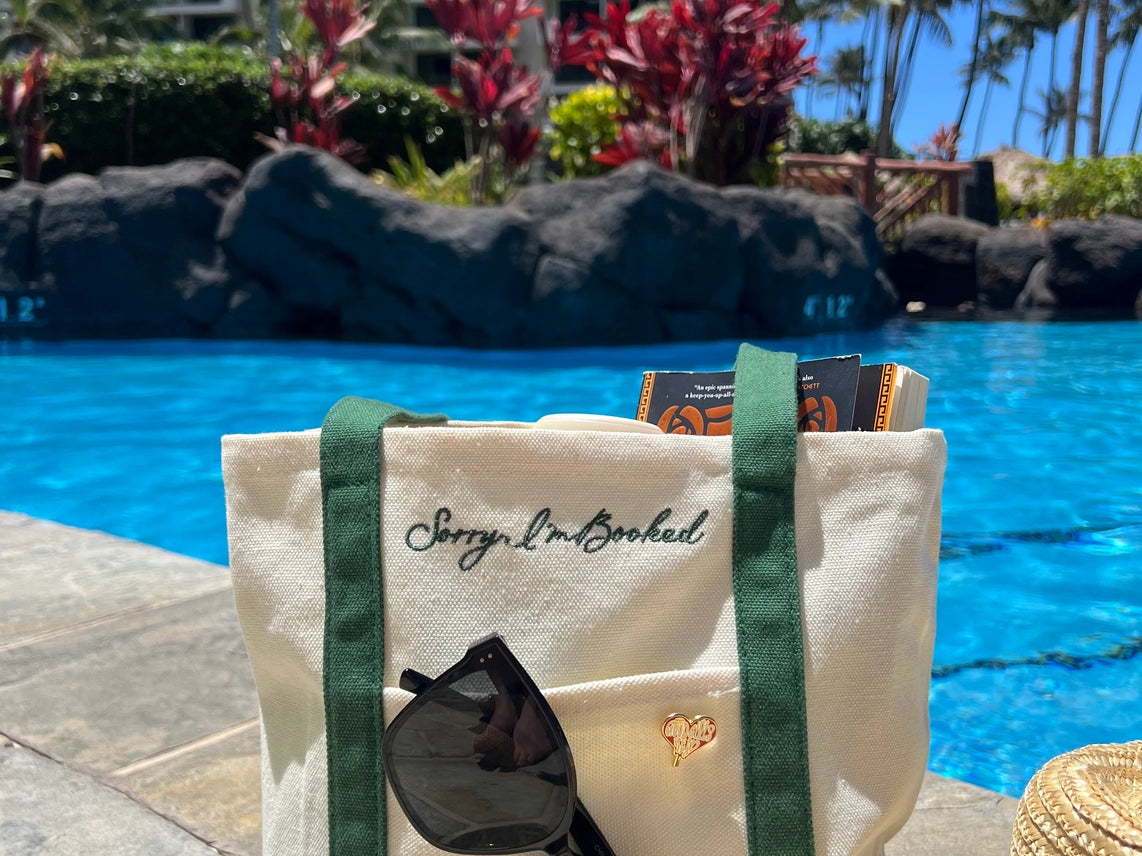 Sorry I'm Booked Green Reader Mini Tote Bag