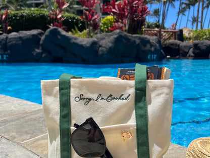 Sorry I'm Booked Green Reader Mini Tote Bag